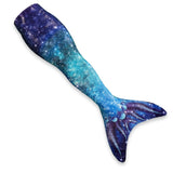 Lichtgewicht zeemeerminstaart in blauw en paars met glinsterende sterren, perfect voor comfortabel zwemmen.